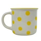 Polka Dots in Yellow Ceramic Mug