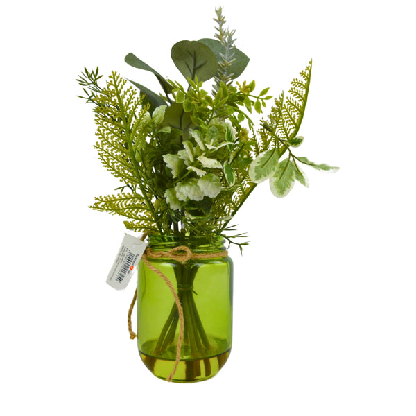 Realistic Artificial Green Plant with Vase