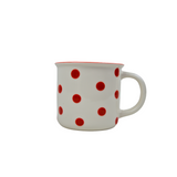 Polka Dot Perfection: Red Ceramic Mug