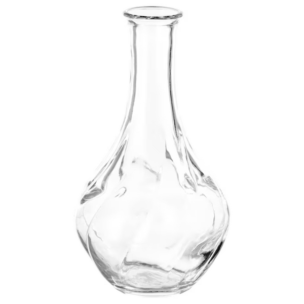 Twisted Line Glass Vase with Long Neck – Elegant Round Design