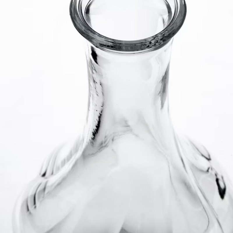 Twisted Line Glass Vase with Long Neck – Elegant Round Design