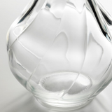 Twisted Line Glass Vase with Long Neck – Elegant Round Design