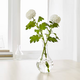 Twisted Line Glass Vase with Long Neck – Elegant Round Design